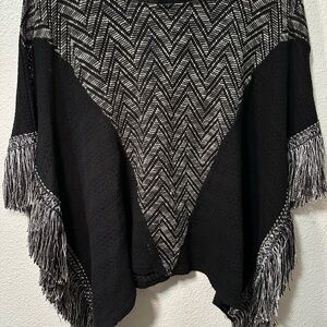 Black and White Fringe Sweater